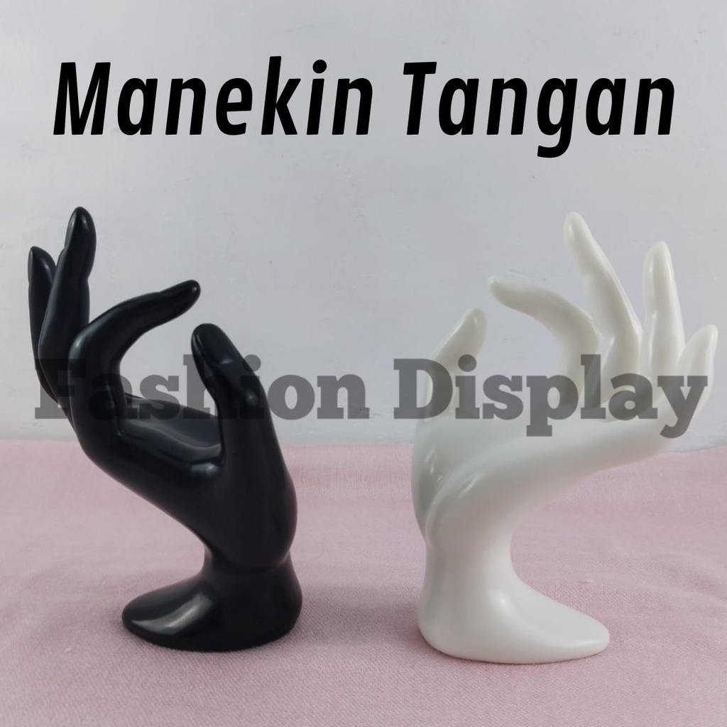 Manekin Tangan Kiri Manekin Tempat Cincin Putih Hitam Patung Manekin Display Aksesoris Pajangan Murah (bh)