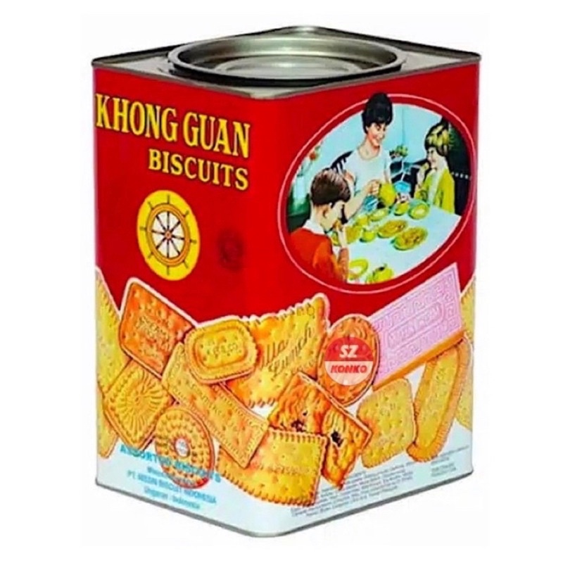 Wafer Khong Guan Kaleng 1600gr/Khong Guan Assorted Biskuit/KHONG GUAN MERAH ASSORTED BISCUITS/KHONG GUAN KALENG BISCUIT 1600 GR / BISKUIT KONG GUAN KALENG ANEKA RASA