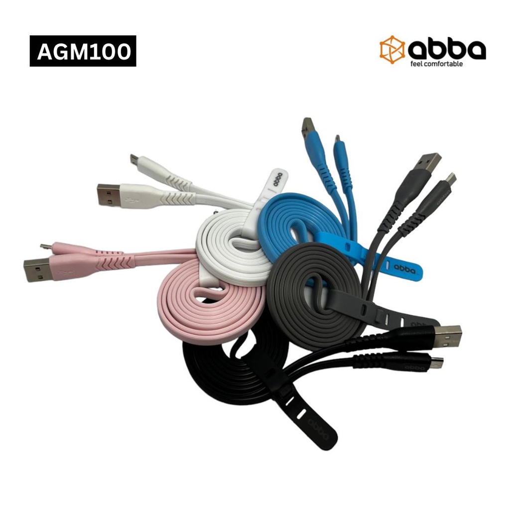 ABBA AGM100-KABEL DATA ABBA AGM100 MIKRO USB 3.0 AMPERE 100CM FAST CHARGING DATA CABLE COLORFUL