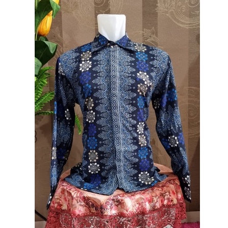 Kemeja Batik Pria Lengan Panjang Dan Lengan Pendek Motif Toraja NavyY