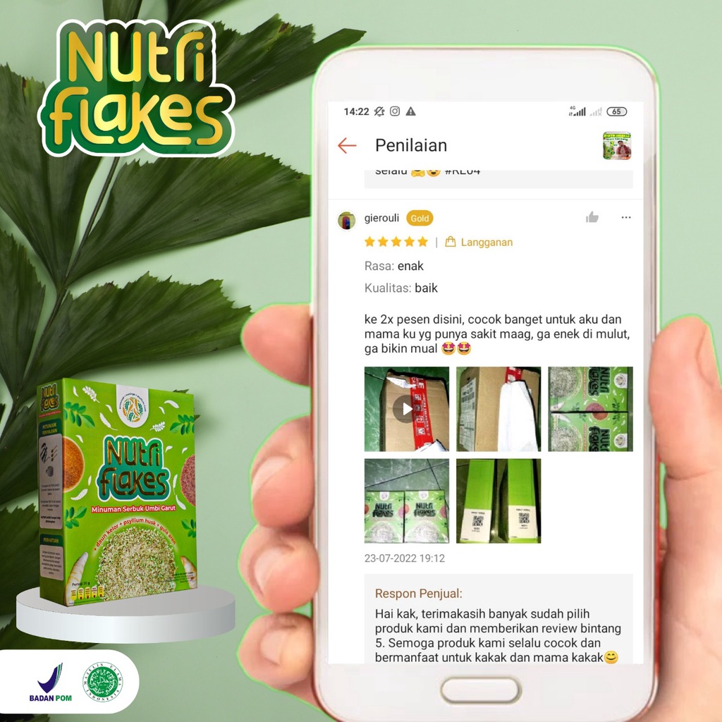 𝐃𝐈𝐒𝐓𝐑𝐈𝐁𝐔𝐓𝐎𝐑 Nutriflakes Sereal Umbi Garut Terapi Asam Lambung Maag Kronis Sumber Vitamin &amp; Serat