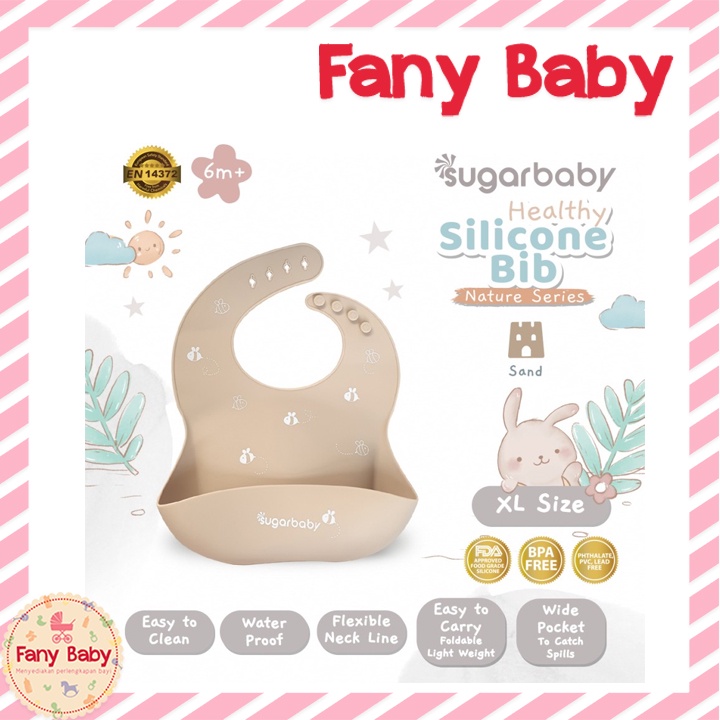 SUGAR BABY HEALTHY SILICONE BIB NATURE SERIES