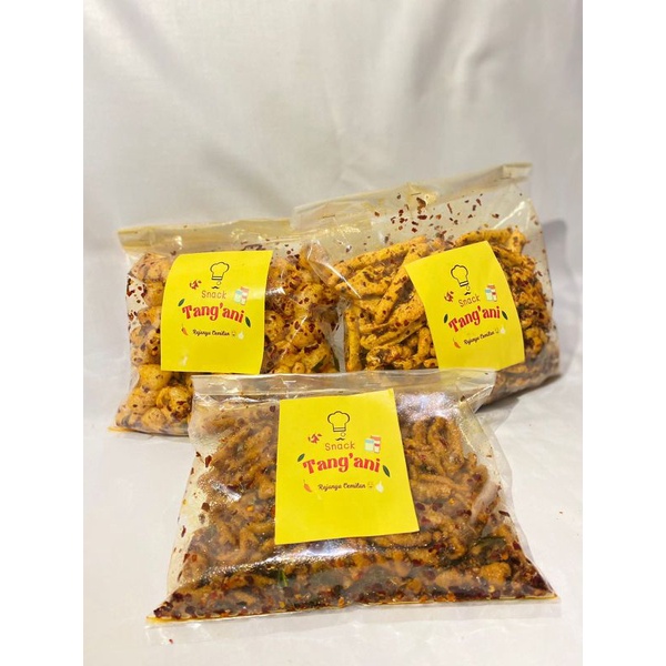 

Tang'ani Snack Paket Hemat Bundling 3 Endog Lewo, Basreng, Usus Crispy - 250gr