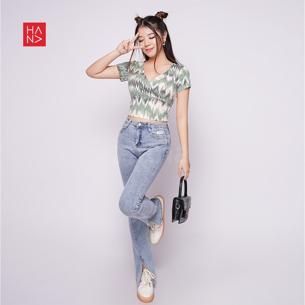 Hana Fashion - Allison Crop Top T-Shirt Simple Girly - CT043