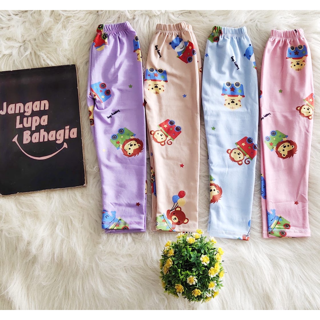 Legging Anak Perempuan Motif &amp; Polos Usia 6 Bulan 1 2 3 4 5 6 7 8 9 10 11 12 13 tahun/ Legging Anak Panjang/ Jegging Anak