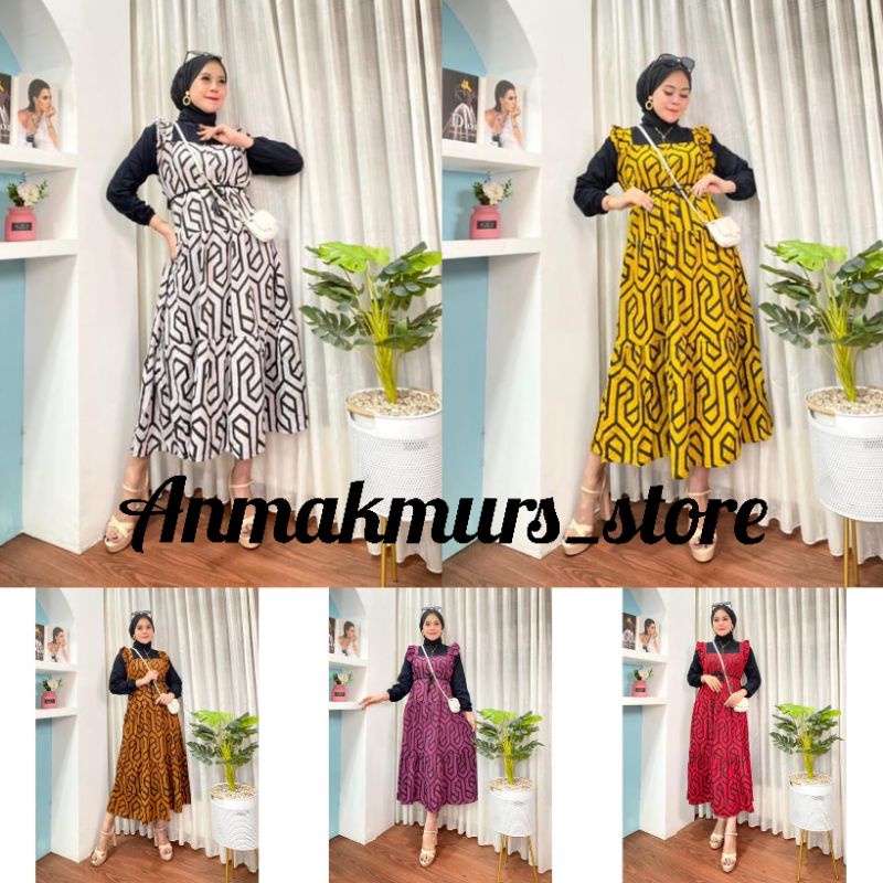 Gamis Rayon Wanita Lengan Panjang Freebelt Midi Zarra Matt Rayon Super Midi Dress Citra Kirana Midi 