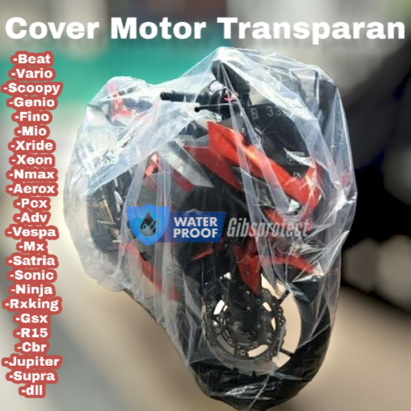 Sarung Motor Murah Transparan Cover Motor Anti Air Selimut Motor Bening