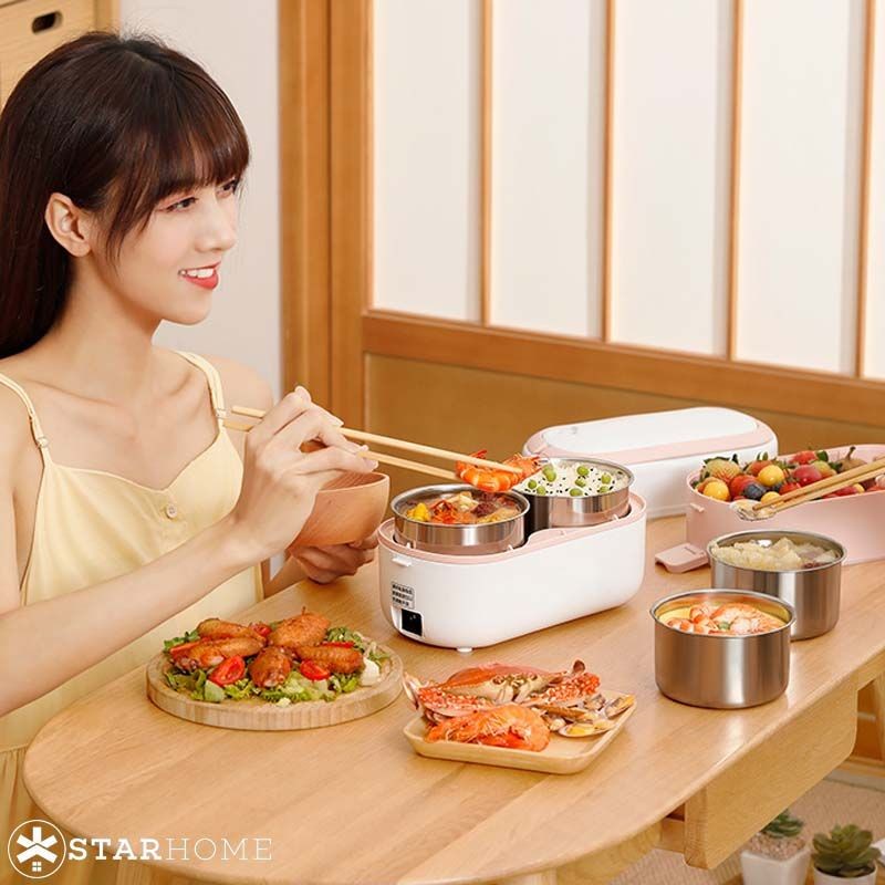 Rice Cooker Mini Electric Lunch Box Mini / Penghangat Makanan Serbaguna - Abu-Abu