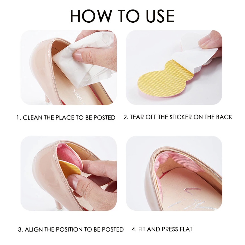 Sepasang Bantalan Pelindung tumit kaki wanita Silikon Gel Pelindung Shoe Cushion Penahan high heel Alas Kaki Sepatu Shock Anti Slip Insoles Foot Chapped Care Absorbing Pain Relief Protective Heel Sol olahraga penebal