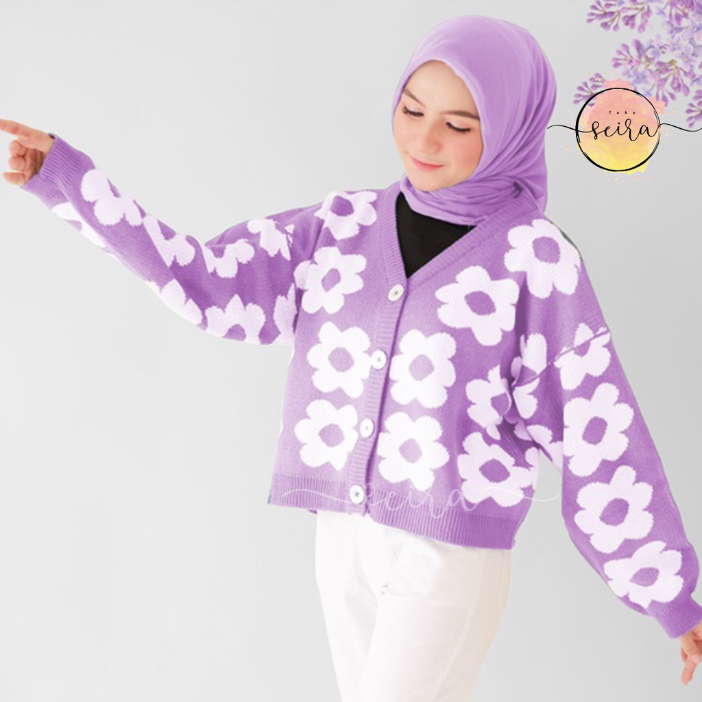 [BISA COD] Cardy Urban Flower / Cardigan Urban Flower / Cardigan Rajut Wanita / Premium Cardigan / Cardigan Korea Style