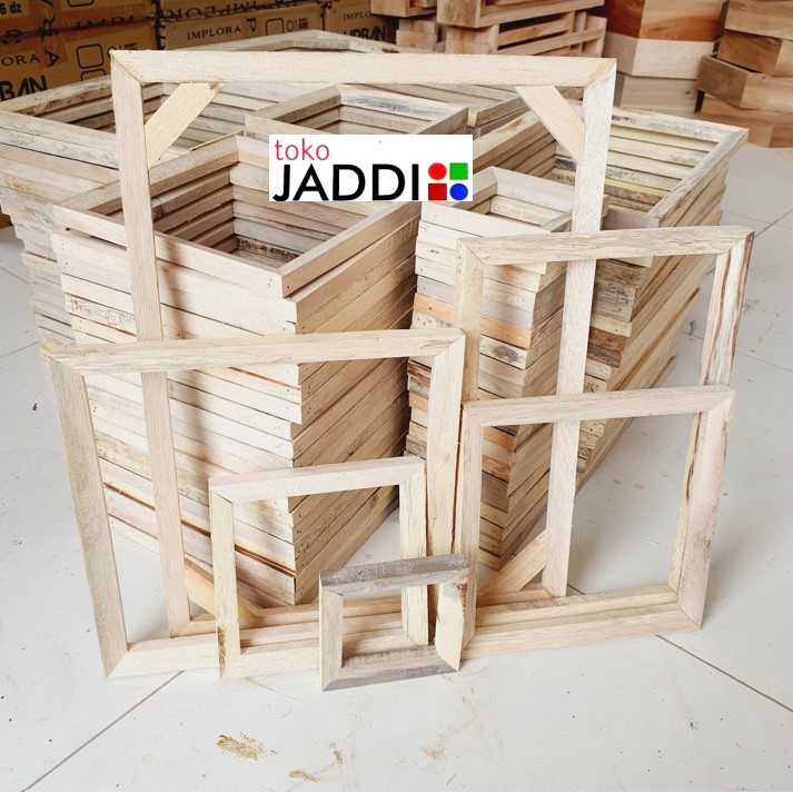 

JADDI Spanram 40x40 cm bingkai kayu dalam frame kanvas melukis lukisan