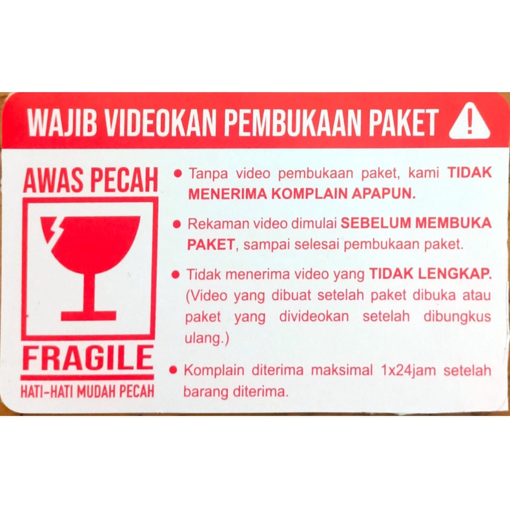 

Stiker Fragile, Stiker Mudah Pecah, Stiker Kemasan (bukan untuk di tempel di paket pembelian)
