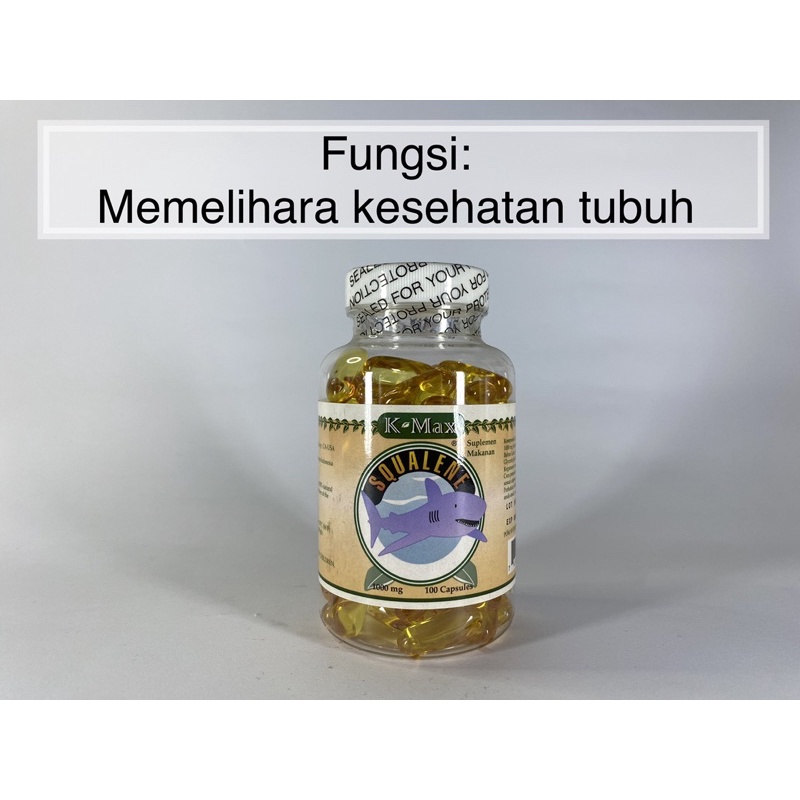K-Max Squalene | isi 100 kapsul | suplemen untuk memelihara kesehatan tubuh