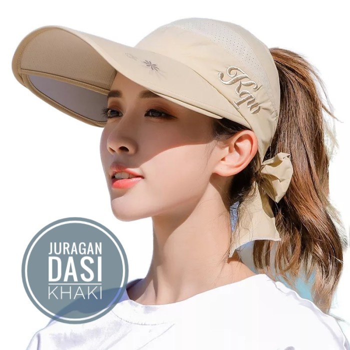 topi polos Golf Sport Wanita Olahraga Outdoor Pantai Anti Uv Dusty pink - Khaki O7L4 topi senam TERB