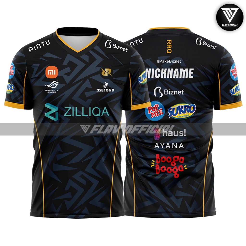 JERSEY RRQ HITAM & PUTIH TERBARU 2022/2023 MPL S10 FREE NICKNAME