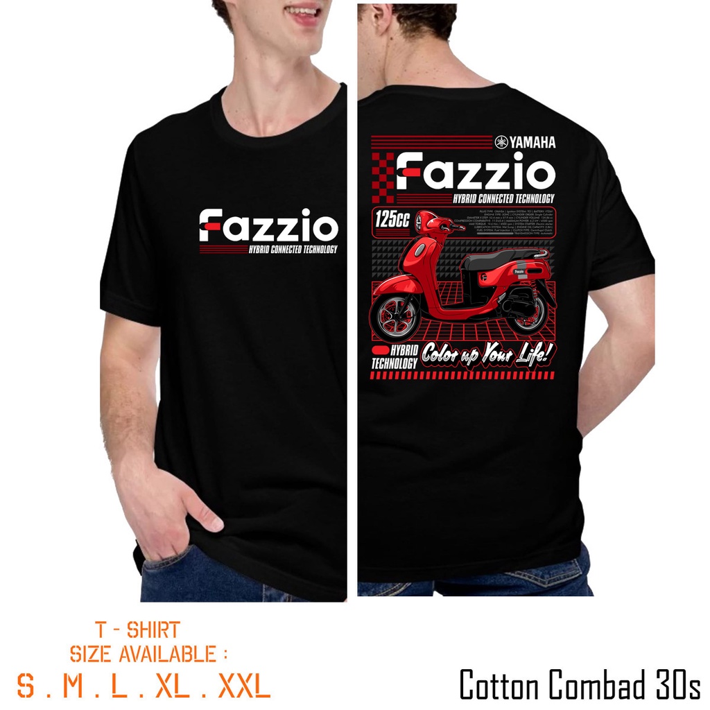 Kaos Baju Yamaha FAZZIO / Yamaha FAZZIO Red Series / Kaos Distro Komunitas Terbaru