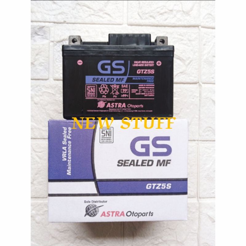 Aki gs aki kering untuk vario 125/fi/scoopy/beat new/fi/supra x125/spacy ori