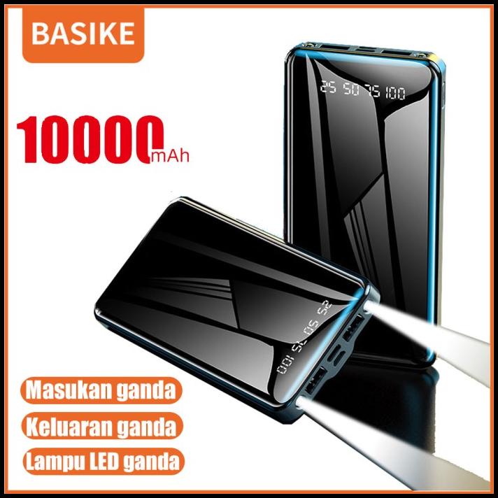 Powerbank 10000Mah Basike Asli Dengan Lampu Led Ganda