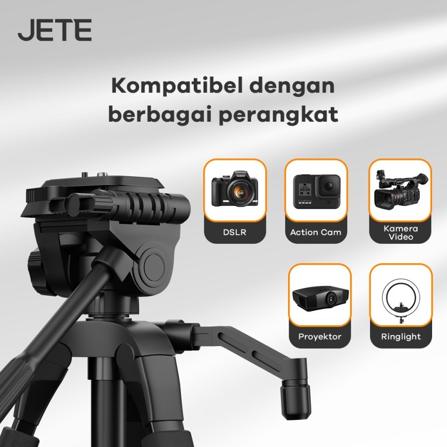 JETE H11 Tripod Professional DSLR Camera Video Tripod Pan Head 3 Way