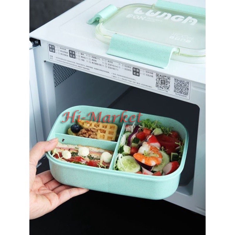 LUNCH BOX 3SEKAT 1100ML/ BEKEL MAKAN ANAK /KOTAK MAKAN ANAK FREE SENDOK