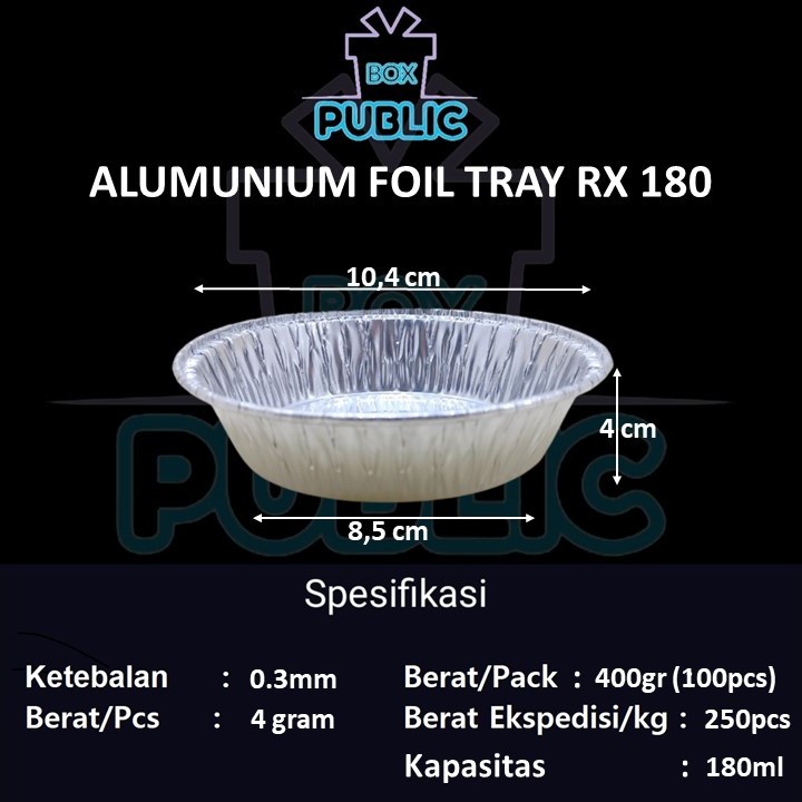 Wadah Alumunium foil tray RX 180 / Aluminium foil rx 180