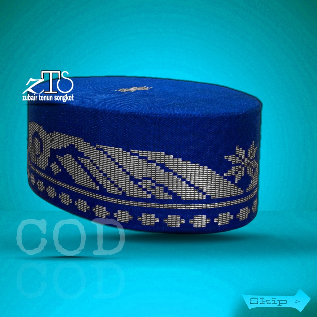 PECI SONGKOK SONGKO KOPIA KOPYA TOPI LOBE ZUBAIR TENUN SONGKET PECI SONGKET KOPIAH SONGKOK WARNA BEL
