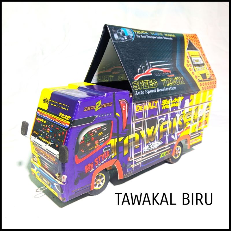 OLENG &amp; BELOK Miniatur Truk Oleng Ukuran Besar Jumbo P-42 Lengkap Dengan Lampu &amp; Terpal Roda Kayu Murah