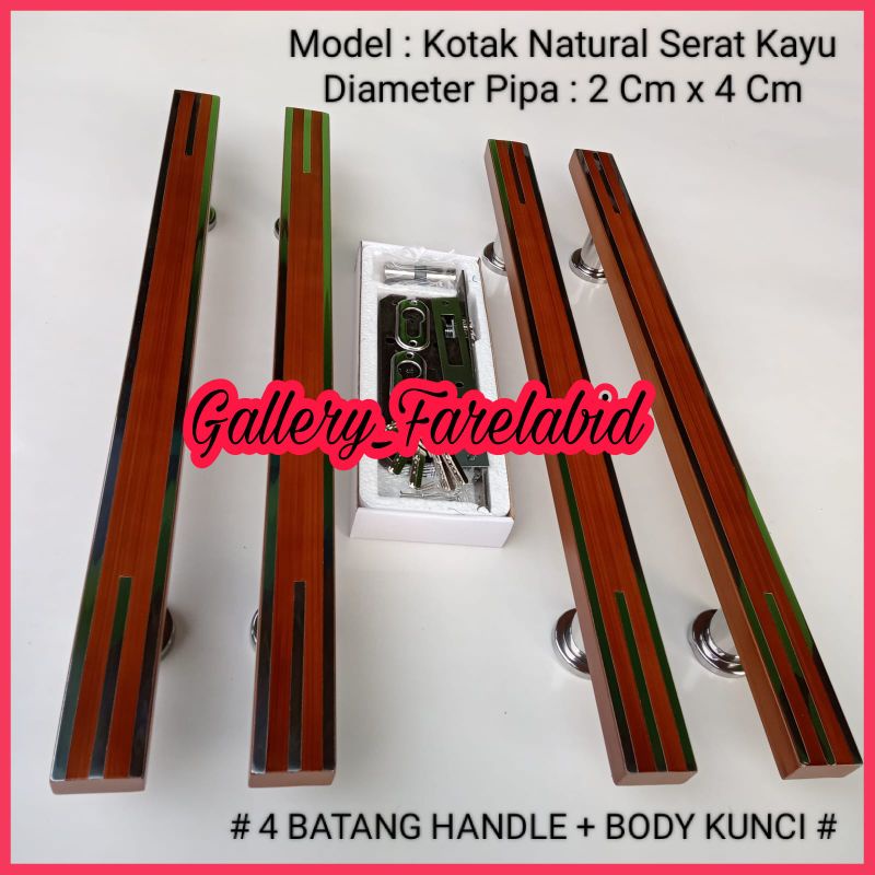 Handle Pintu Rumah Stainless Steel 80 Cm Set Kunci Gagang Pintu Rumah Modern Set Body Pelor Pegangan Pintu Kupu Tarung Set Tarikan Pintu Rumah Minimalis Set