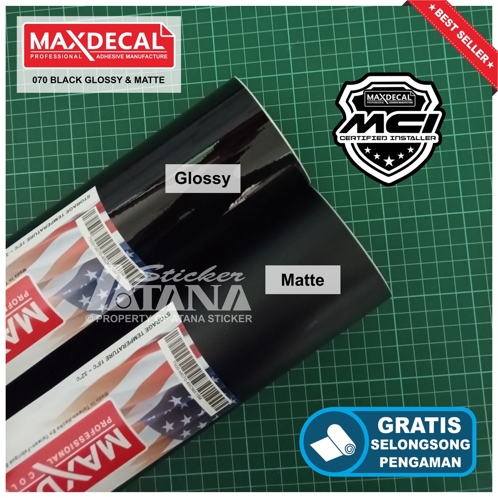 Jual Skotlet Hitam Doff Glossy Maxdecal Scotlet Black Dop Gloss Stiker