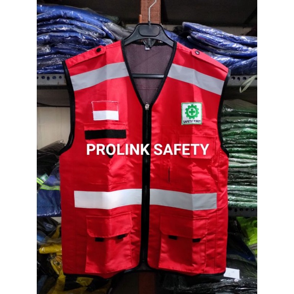 ROMPI SAFETY MERAH BAHAN FULL TASLAN