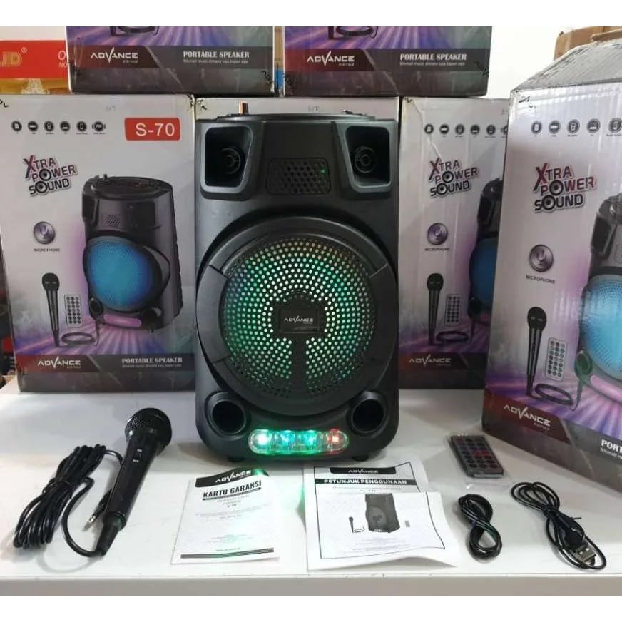 SPEAKER ADVANCE S-70 FREE MIC | SPEAKER BLUETOOTH | SPEAKER PORTABLE | SPEAKER TERLARIS