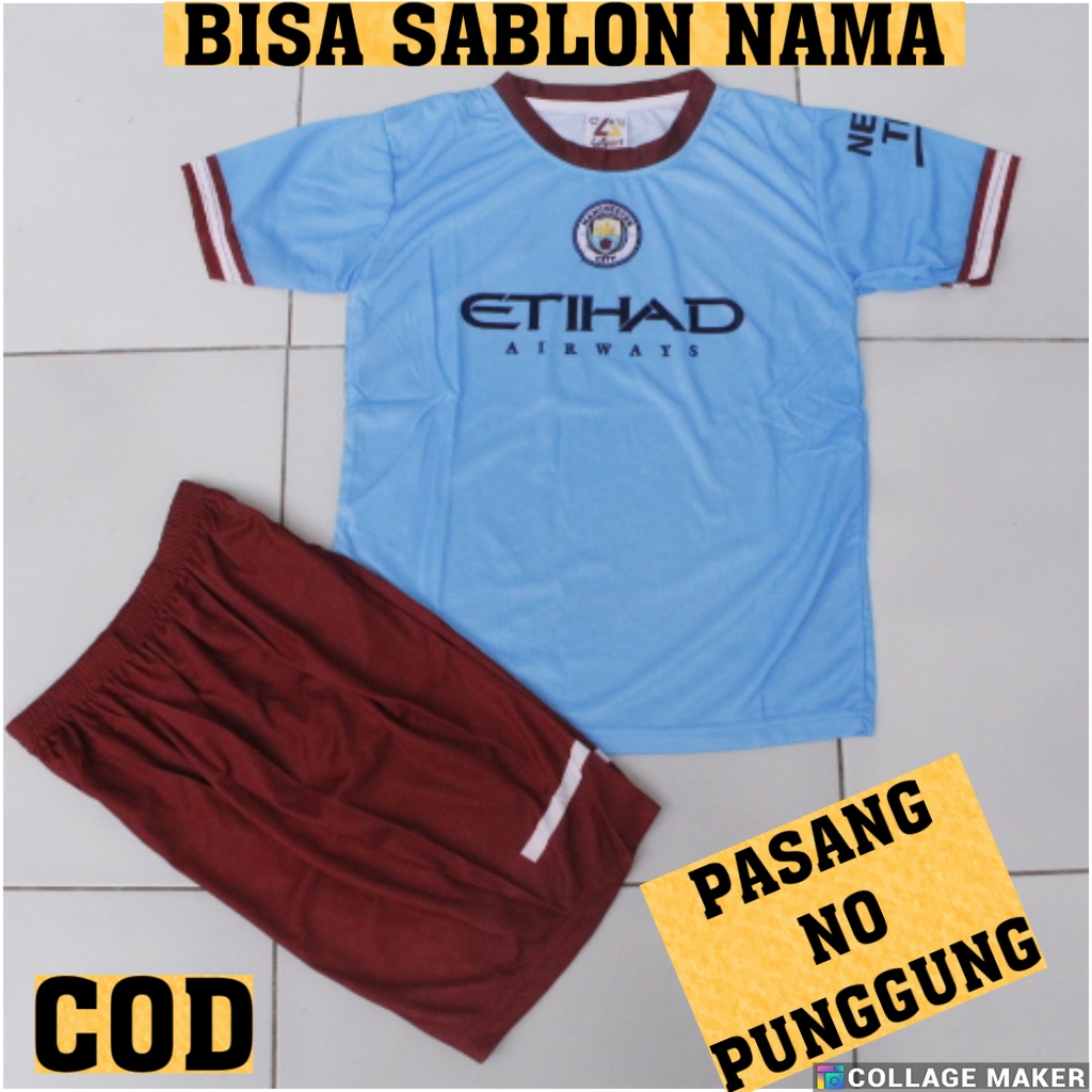 baju bola anak manc Citi printing size 5-12 thn