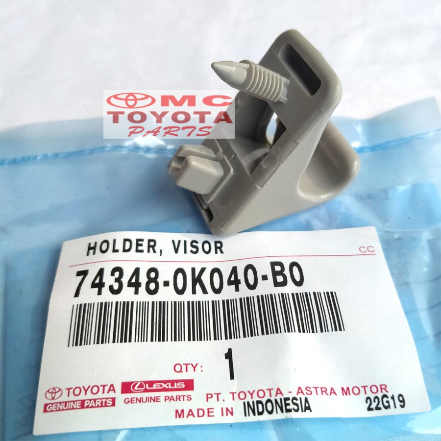 Dudukan Klip Holder Sun Visor Kijang Innova Fortuner 74348-0K040-B0