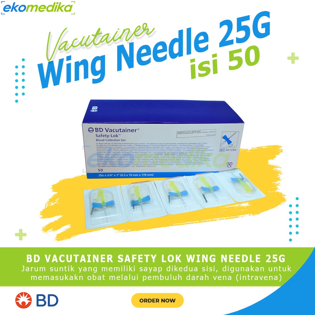 BD Vacutainer Wing 23G 25G [Box isi 50 Pcs)