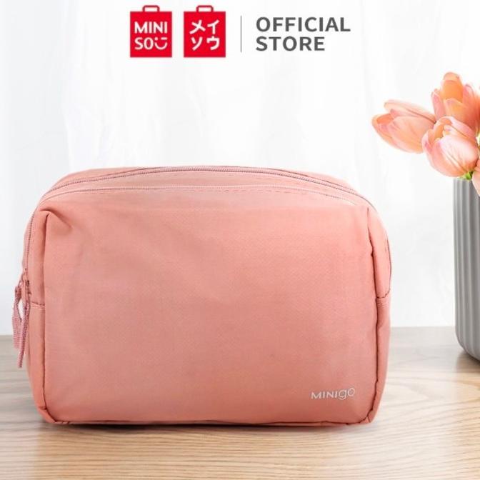 Miniso Minigo Portable Double Zipper Tas Kosmetik