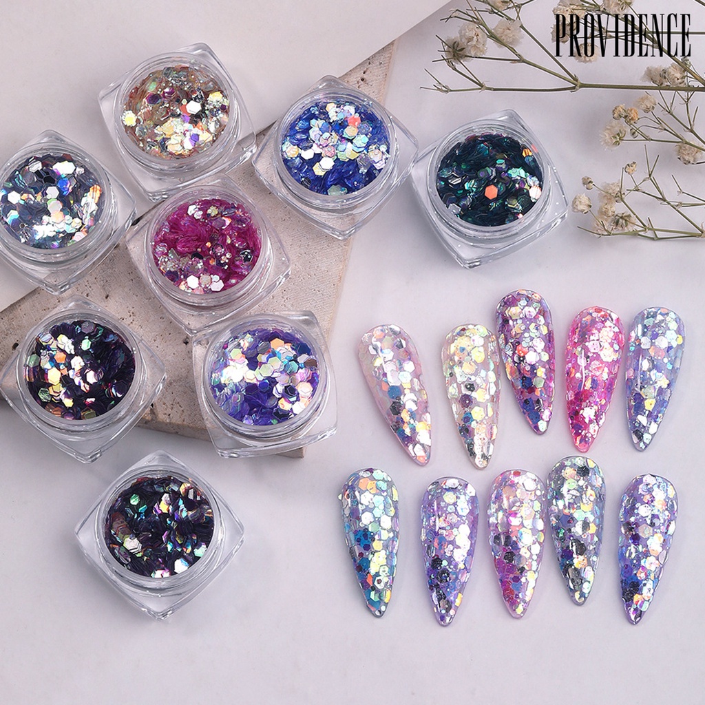 1 Kotak Payet Glitter Bentuk Hexagon Sekali Pakai Reflektif Anti Retak Untuk Dekorasi Nail Art Manicure