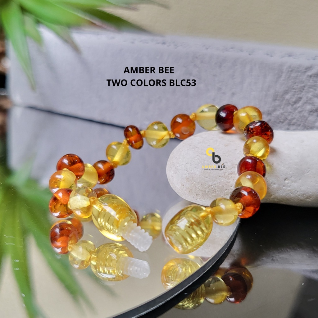 Gelang Amber New Born &amp; Anak Premium Glossy Lime Cognac BGLC53 By Amber Bee