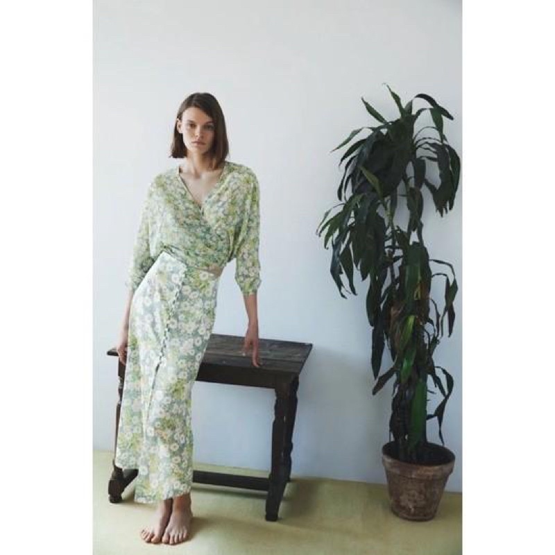 blouse crop zara printed floral