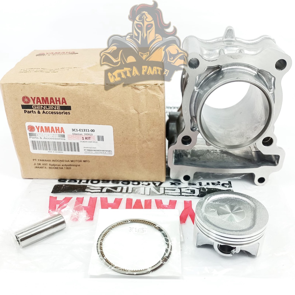 CYLINDER BLOK SEHER PISTON RING KOMPLIT YAMAHA 3C1 KUALITAS ASLI ORIGINAL YAMAHA YGP  PRESISI TINGGAL PASANG BAHAN BERKUALITAS DAN DIJAMIN AWET CILINDER VIXION NEW VIXION LAMA NVL R15 JUPITER MX 135