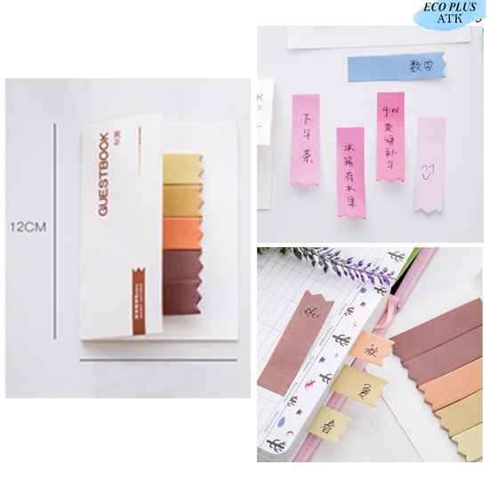 100Lembar Sticky Notes Warna Solid Pembatas Buku Catatan Kantor Sekolah