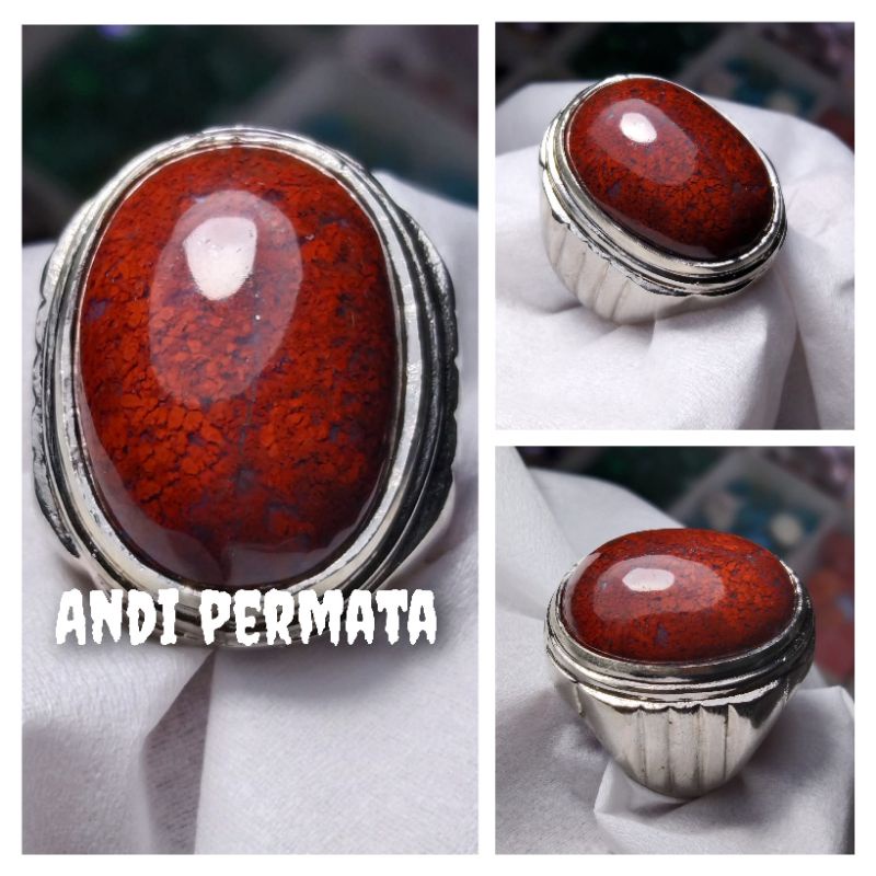 Cincin batu akik merah ati ayam natural