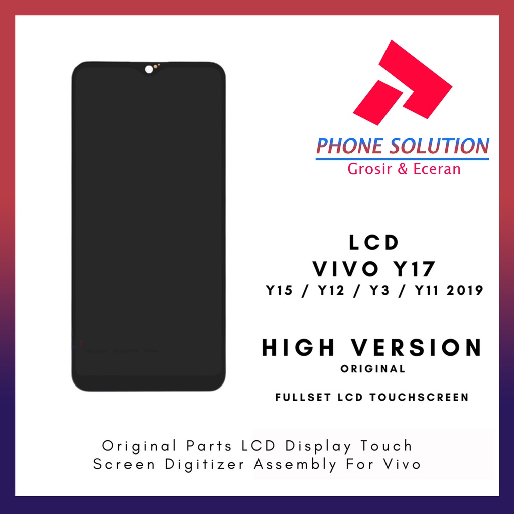 LCD Vivo Y17 LCD Vivo Y15 LCD Vivo Y12 LCD Vivo Y3 LCD Vivo Y11 2019 Universal ORIGINAL 100% Fullset Touchscreen // Supplier LCD Vivo - Garansi 1 Bulan