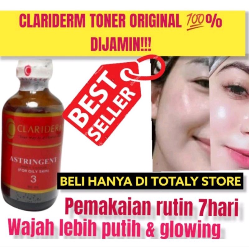 TONER CLARIDERM ASLI ORIGINAL 100% PHILIPINA(Jangan Ragu Di Jamin keaslianya &amp; Manfaatnya dah bnyk Yg Membuktikanya TER PERCAYA KUWALITASNYA)(Harga GLOSIRAN)