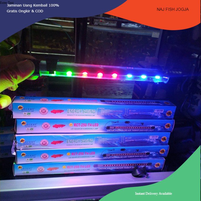 Lampu LED Celup Akuarium Aquascape Kolam Recent RCT 250 25cm warna RGB