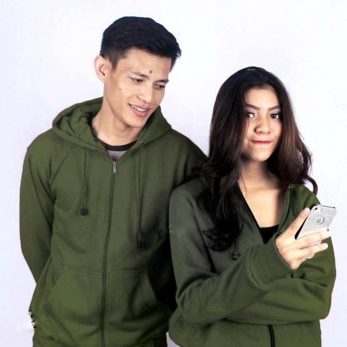 Jaket Hoodie Zipper Polos Size M-Xxl Unisex Pria/Wanita