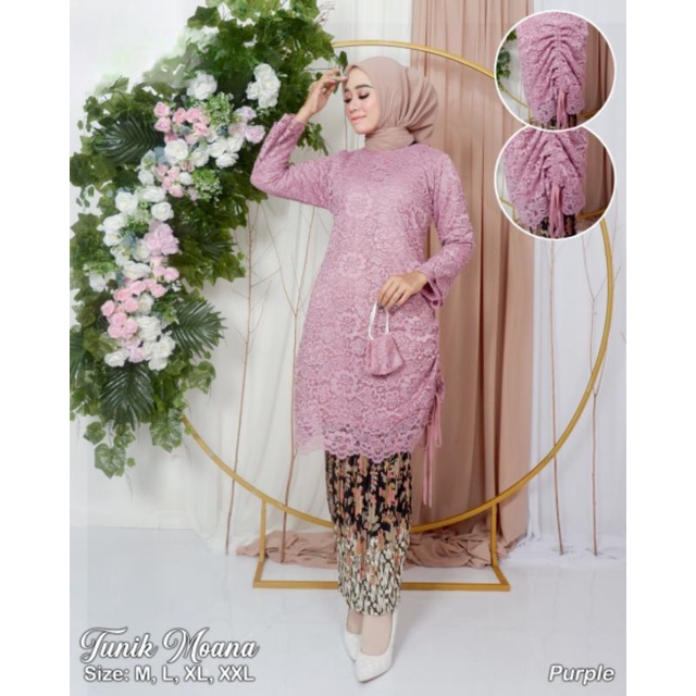 SET TUNIK MOANA/SET KEBAYA TUNIK TERBARU(SATU SET SAMA ROK)