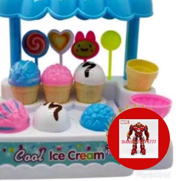 PROMO () LI 1 Mainan anak gerobak es krim / ice cream set nyala n bunyi