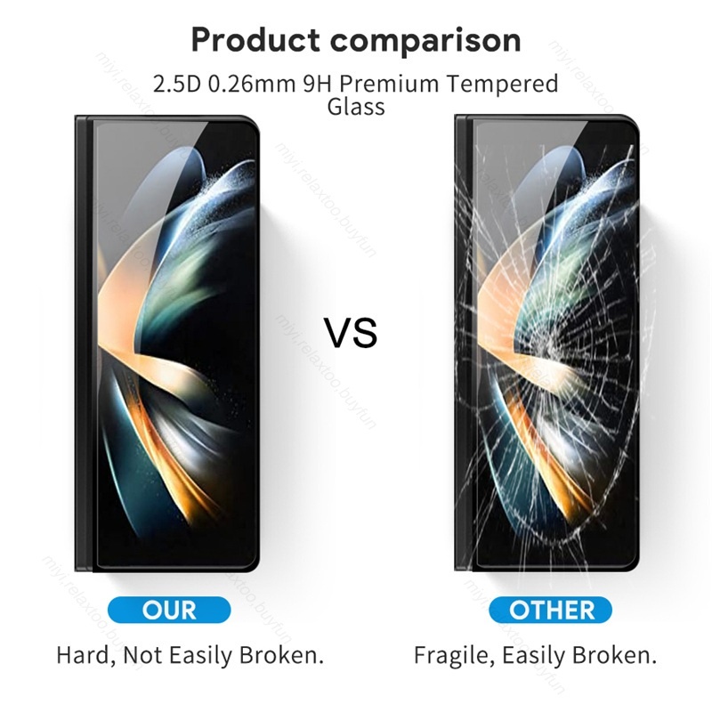 Pelindung Layar Tempered Glass Samsung Galaxy Z Fold 3 Z Fold 4 Paket 2 in 1