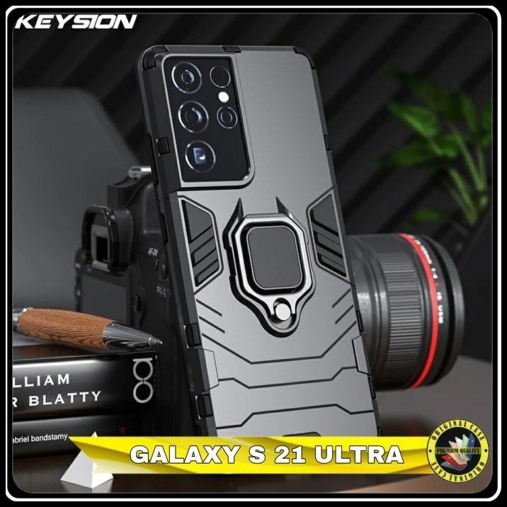 Casing Samsung Galaxy S21 S 21 Ultra Hardcase Iring Magnetic Robot