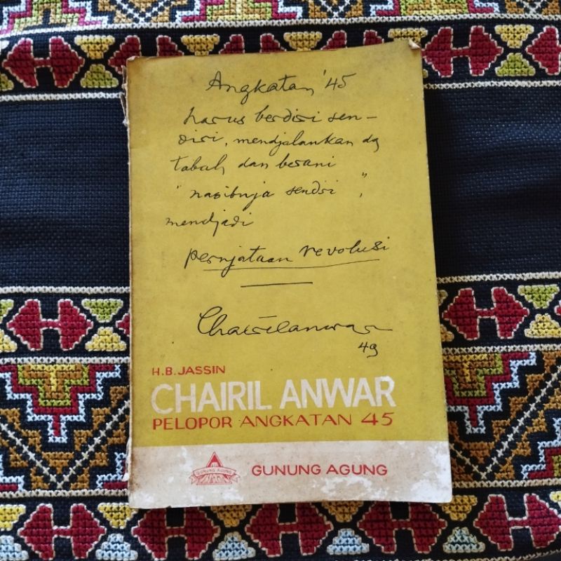 Buku Chairil Anwar Pelopor Angkatan 45 - H.B Jassin (bekas)